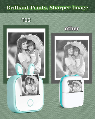 Phomemo T02 Wireless Pocket Thermal Printer Portable Mini Wirelessly BT Connect 203dpi Photo Label Memo List Printing Clearly Ewkiki