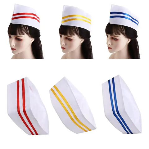 Kitchen Forward Cap Boat Shape Headwear Chef Hat Flat Breathable Cook Cap White Oil-Proof Catering Waiter Hat Cafe