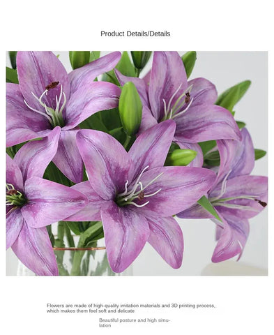 Artificial Lily Flower Wedding Home Decoration Fake Flowers High Quality Luxury Home Decoration Flower Arrangement Wedding - Ewkiki