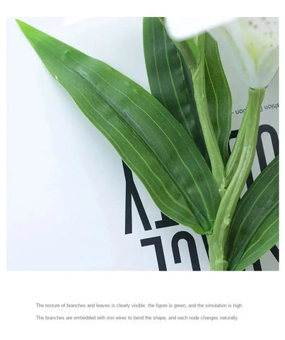 Artificial Lily Flower Wedding Home Decoration Fake Flowers High Quality Luxury Home Decoration Flower Arrangement Wedding - Ewkiki