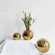 Plating Golden Ball Ceramic Vase Ornaments Crafts Art Hydroponic VasesFlower Pot  Home Decoration Ornament Gift Home Decoration - Ewkiki