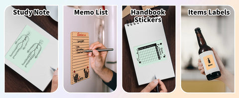 T02 Portable Printer Phomemo Mini Sticker Printer Self-adhesive Labels Inkless Sticker Printer for Journal, Notes, Photo, DIY Ewkiki
