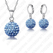 Jewelry High Quality Factory Price Fashion Wholesale Austrial Crystal Colorful 925 Sterling Silver Color Necklace&Earring Sets Ewkiki