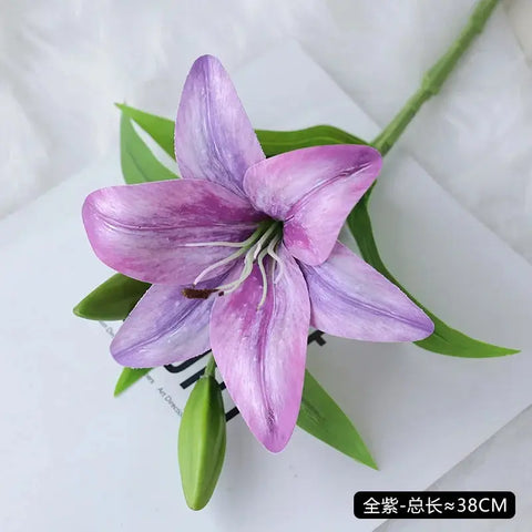 Artificial Lily Flower Wedding Home Decoration Fake Flowers High Quality Luxury Home Decoration Flower Arrangement Wedding - Ewkiki