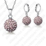 Jewelry High Quality Factory Price Fashion Wholesale Austrial Crystal Colorful 925 Sterling Silver Color Necklace&Earring Sets Ewkiki