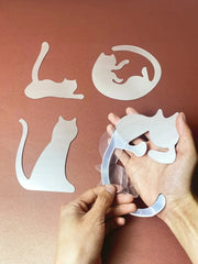 3D LOVE Cat Mirror Wall Sticker Acrylic Paste Home Decoration Cats Wallpaper Bathroom Bedroom Living Door Modern Home Decoration Ewkiki