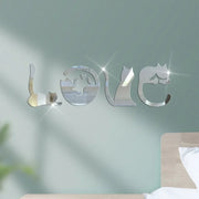 3D LOVE Cat Mirror Wall Sticker Acrylic Paste Home Decoration Cats Wallpaper Bathroom Bedroom Living Door Modern Home Decoration Ewkiki