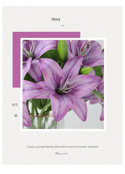 Artificial Lily Flower Wedding Home Decoration Fake Flowers High Quality Luxury Home Decoration Flower Arrangement Wedding - Ewkiki