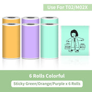 T02 Portable Printer Phomemo Mini Sticker Printer Self-adhesive Labels Inkless Sticker Printer for Journal, Notes, Photo, DIY Ewkiki