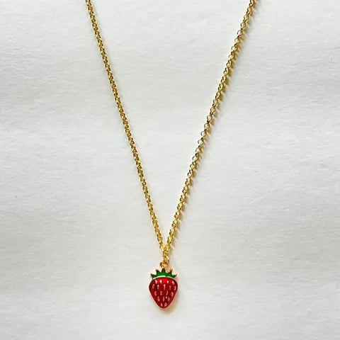 strawberry jewelry necklace earrings set y2k indie jewelry Ewkiki
