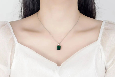 925 Sterling Silver Elegant Jewelry Sets Ring Earrings Necklace For Women Rectangle Geometry Zircon Wedding Accessories Ewkiki
