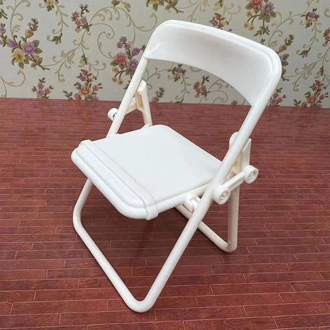 1Pc Dollhouse Miniature Chair Plastic Folding Armchair Simulation Furniture dollHouse accessories Black White Ewkiki