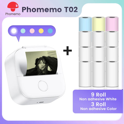 Phomemo T02 Pocket Printer Mini Portable Label Maker Self-adhesive Sticker mini impresora portatil impresora etiqueta adhesivas Ewkiki