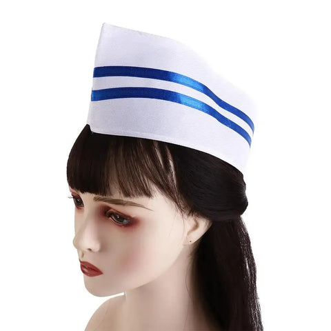 Kitchen Forward Cap Boat Shape Headwear Chef Hat Breathable Flat Cook Cap Oil-Proof White Hotel Chef Hat Men&Women