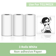T02 Portable Printer Phomemo Mini Sticker Printer Self-adhesive Labels Inkless Sticker Printer for Journal, Notes, Photo, DIY Ewkiki