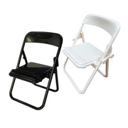 1Pc Dollhouse Miniature Chair Plastic Folding Armchair Simulation Furniture dollHouse accessories Black White Ewkiki