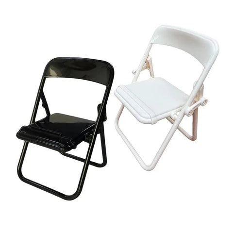 1Pc Dollhouse Miniature Chair Plastic Folding Armchair Simulation Furniture dollHouse accessories Black White Ewkiki