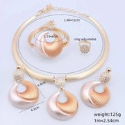Dubai Jewelry Set For Women Silver Plated Luxury Necklace Earrings Bracelet And Ring Set Jewelry For Wedding Party Trending ﻿ Ewkiki