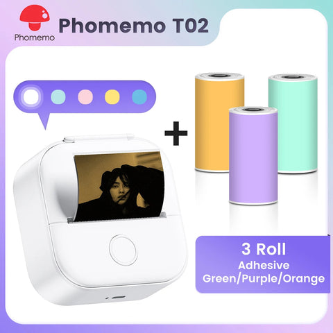Phomemo T02 Pocket Printer Mini Portable Label Maker Self-adhesive Sticker mini impresora portatil impresora etiqueta adhesivas Ewkiki