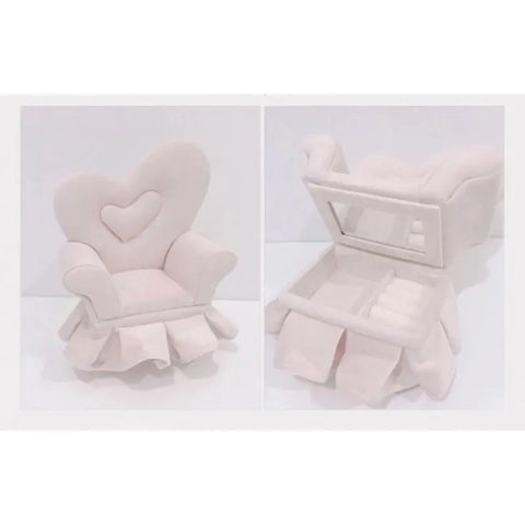 Sofa Shaped Jewelry Box Beautiful Jewelry Case Jewelry Storage Organizers Plush Texture for Fashionable Jewelry Storage Ewkiki