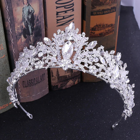 Bridal Jewelry Set Wedding Crowns for Brides Tiaras and Crowns Bride Crystal Rhinestone Necklace Tiara Wedding Hair Accessories Ewkiki