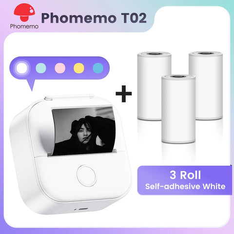 Phomemo T02 Pocket Printer Mini Portable Label Maker Self-adhesive Sticker mini impresora portatil impresora etiqueta adhesivas Ewkiki