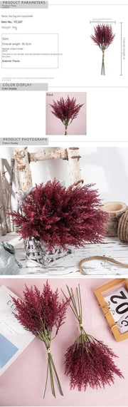 35cm Artificial Flower Fine Rime Wedding Home Decoration Long Handle Bunch INS Artificial Flower Home Decoration Wedding - Ewkiki