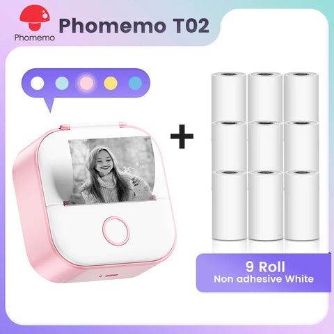 Phomemo T02 Pocket Printer Mini Portable Label Maker Self-adhesive Sticker mini impresora portatil impresora etiqueta adhesivas Ewkiki