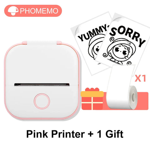 T02 Mini Thermal Printer Phomemo T02 Sticker Maker Machine Portable Bluetooth Pocket Printer Study Supplies for Photos Notes Ewkiki