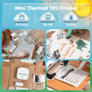 Phomemo T02 Portable Mini Thermal Printer Wirelessly BT 203dpi Photo Label Memo List Printing With USB Cable Imprimante Portable Ewkiki