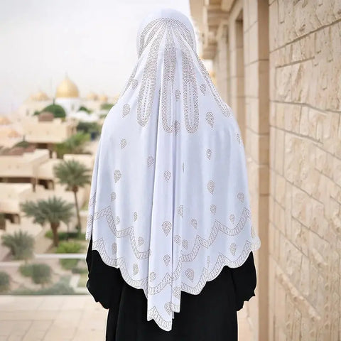 Luxury Ramadan Paisley Diamonds Cotton Jersey Hijab Instant Hijab Women Muslim Scarf With Rhinestone Headscarf Wraps Party Hijab Ewkiki