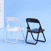 1Pc Dollhouse Miniature Chair Plastic Folding Armchair Simulation Furniture dollHouse accessories Black White Ewkiki