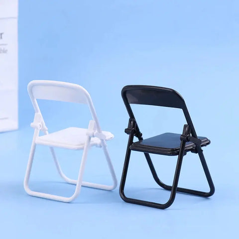1Pc Dollhouse Miniature Chair Plastic Folding Armchair Simulation Furniture dollHouse accessories Black White Ewkiki