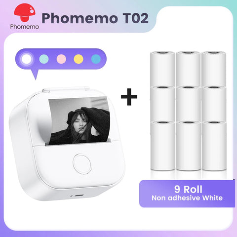 Phomemo T02 Pocket Printer Mini Portable Label Maker Self-adhesive Sticker mini impresora portatil impresora etiqueta adhesivas Ewkiki
