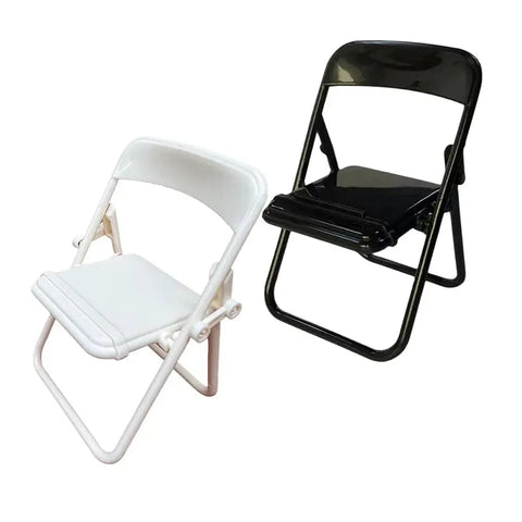 1Pc Dollhouse Miniature Chair Plastic Folding Armchair Simulation Furniture dollHouse accessories Black White Ewkiki