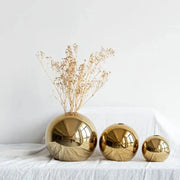 Plating Golden Ball Ceramic Vase Ornaments Crafts Art Hydroponic VasesFlower Pot  Home Decoration Ornament Gift Home Decoration - Ewkiki