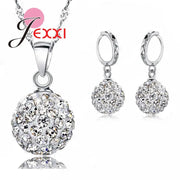 Jewelry High Quality Factory Price Fashion Wholesale Austrial Crystal Colorful 925 Sterling Silver Color Necklace&Earring Sets Ewkiki