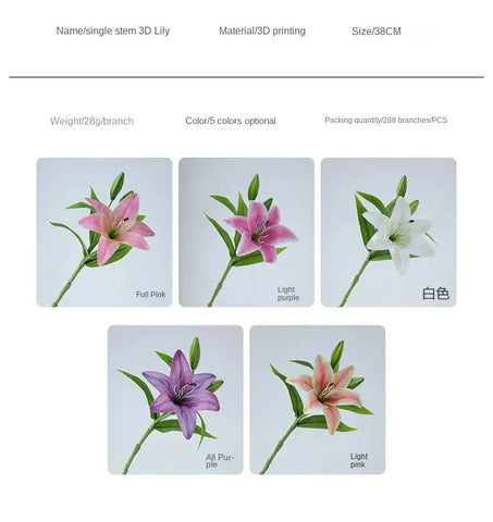 Artificial Lily Flower Wedding Home Decoration Fake Flowers High Quality Luxury Home Decoration Flower Arrangement Wedding - Ewkiki