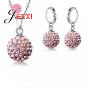 Jewelry High Quality Factory Price Fashion Wholesale Austrial Crystal Colorful 925 Sterling Silver Color Necklace&Earring Sets Ewkiki
