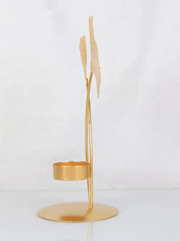 1P CNordic Golden Ginkgo Leaf Candlestick Luxury Living Room Home Decoration Wedding Party Home Decoration Candlestick - Ewkiki