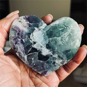 1pc Elegant feather fluorite heart shaped love, home decoration stone, crystal collection decoration, home decoration love stone - Ewkiki
