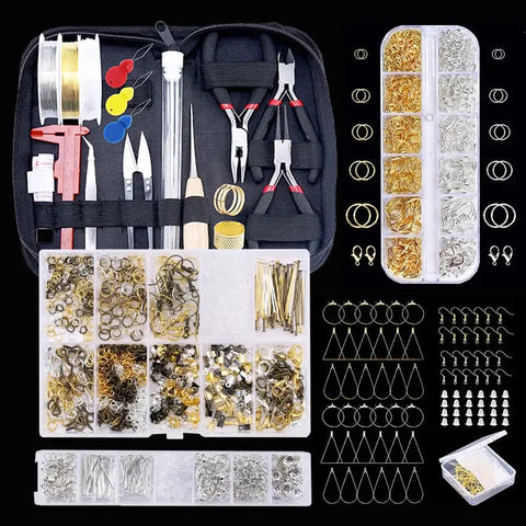 Jewelry Making Supplies Kit with Jewelry Tools, Jewelry Copper Wires Thread and Jewelry Findings for Jewelry Repair and Beading Ewkiki