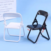 1Pc Dollhouse Miniature Chair Plastic Folding Armchair Simulation Furniture dollHouse accessories Black White Ewkiki
