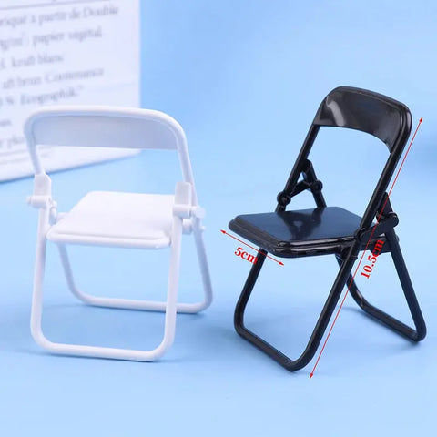1Pc Dollhouse Miniature Chair Plastic Folding Armchair Simulation Furniture dollHouse accessories Black White Ewkiki