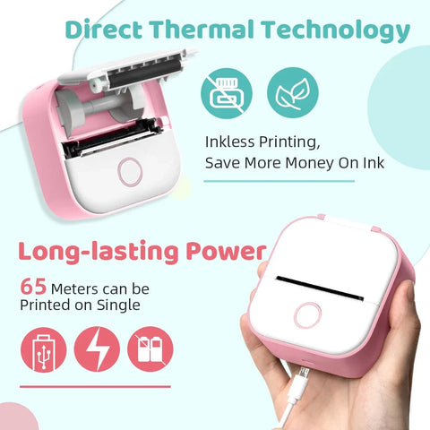 T02 Mini Thermal Printer Phomemo T02 Sticker Maker Machine Portable Bluetooth Pocket Printer Study Supplies for Photos Notes Ewkiki