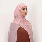 Muslim Instant Hijab Glitter Hijab With Cap Bonnet Instant Satin Silk Hijab Pinless Shawl Headscarf Under Scarf Cover Headwrap Ewkiki