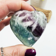 1pc Elegant feather fluorite heart shaped love, home decoration stone, crystal collection decoration, home decoration love stone - Ewkiki