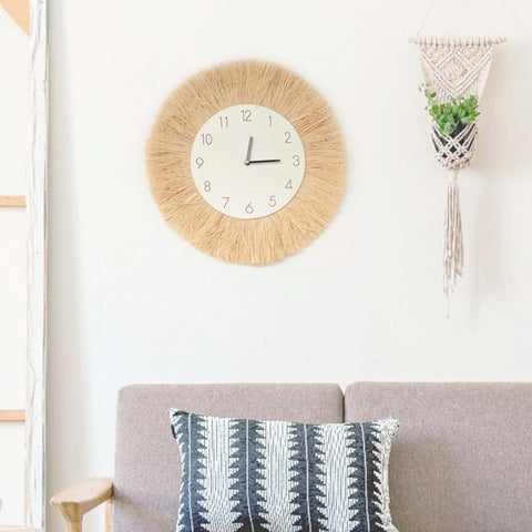 Boho Home Decoration Straw Hand-woven Mirror Wall Decoration Home Decoration Mirrors Bedroom  Macrame Wall Hanging - Ewkiki