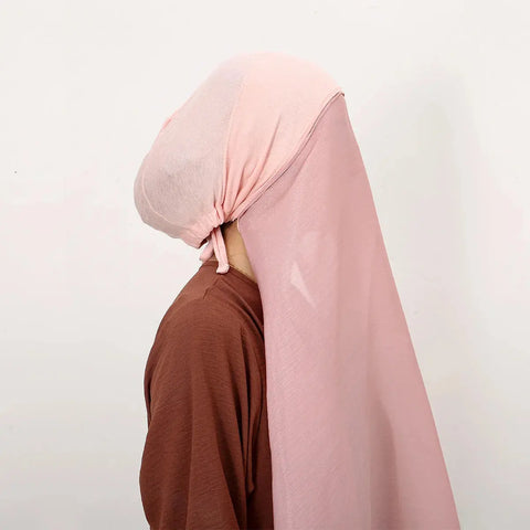 Muslim Instant Hijab Glitter Hijab With Cap Bonnet Instant Satin Silk Hijab Pinless Shawl Headscarf Under Scarf Cover Headwrap Ewkiki