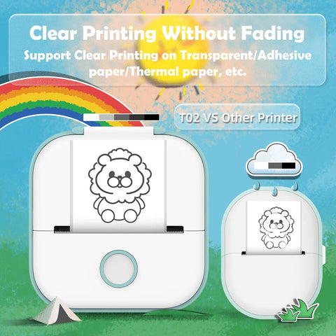 Phomemo T02 Portable Mini Thermal Printer Wirelessly BT 203dpi Photo Label Memo List Printing With USB Cable Imprimante Portable Ewkiki